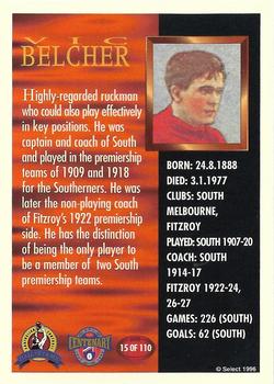 1996 Select AFL Hall of Fame #15 Vic Belcher Back